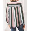 Zeagoo Women Blouses Chiffon Long Sleeve Button Down Shirts Business Causal Dressy Work Top V Neck Summer Spring Clothes(Multicolor Stripes)