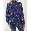 Zeagoo Women Blouses Chiffon Long Sleeve Button Down Shirts Business Causal Dressy Work Top V Neck Summer Spring Clothes(Navy Floral)