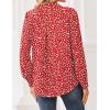 Zeagoo Women Blouses Chiffon Long Sleeve Button Down Shirts Business Causal Dressy Work Top V Neck Summer Spring Clothes(Red White Polka Dots)