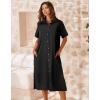 Zeagoo Women Dresses Summer Casual Short Sleeve Button Down Shirt Dresses 2026 Beach Cover Up with Pockets(A01-black)