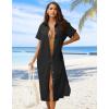 Zeagoo Women Dresses Summer Casual Short Sleeve Button Down Shirt Dresses 2026 Beach Cover Up with Pockets(A01-black)