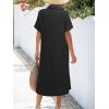 Zeagoo Women Dresses Summer Casual Short Sleeve Button Down Shirt Dresses 2026 Beach Cover Up with Pockets(A01-black)