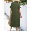Zeagoo Women Dresses Summer Casual Short Sleeve Button Down Shirt Dresses 2026 Beach Cover Up with Pockets(A02-army Green)