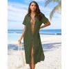 Zeagoo Women Dresses Summer Casual Short Sleeve Button Down Shirt Dresses 2026 Beach Cover Up with Pockets(A02-army Green)
