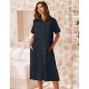 Zeagoo Women Dresses Summer Casual Short Sleeve Button Down Shirt Dresses 2026 Beach Cover Up with Pockets(A03-navy Blue)