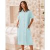 Zeagoo Women Dresses Summer Casual Short Sleeve Button Down Shirt Dresses 2026 Beach Cover Up with Pockets(Baby Blue)
