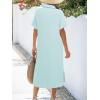 Zeagoo Women Dresses Summer Casual Short Sleeve Button Down Shirt Dresses 2026 Beach Cover Up with Pockets(Baby Blue)