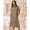 Zeagoo Women Dresses Summer Casual Short Sleeve Button Down Shirt Dresses 2026 Beach Cover Up with Pockets(Beige)