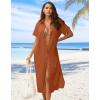 Zeagoo Women Dresses Summer Casual Short Sleeve Button Down Shirt Dresses 2026 Beach Cover Up with Pockets(Brick Red)