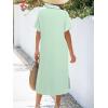 Zeagoo Women Dresses Summer Casual Short Sleeve Button Down Shirt Dresses 2026 Beach Cover Up with Pockets(Ice Green)