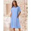 Zeagoo Women Dresses Summer Casual Short Sleeve Button Down Shirt Dresses 2026 Beach Cover Up with Pockets(Light Blue)