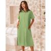 Zeagoo Women Dresses Summer Casual Short Sleeve Button Down Shirt Dresses 2026 Beach Cover Up with Pockets(Light Green)
