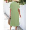 Zeagoo Women Dresses Summer Casual Short Sleeve Button Down Shirt Dresses 2026 Beach Cover Up with Pockets(Light Green)