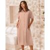 Zeagoo Women Dresses Summer Casual Short Sleeve Button Down Shirt Dresses 2026 Beach Cover Up with Pockets(Pink)