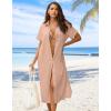 Zeagoo Women Dresses Summer Casual Short Sleeve Button Down Shirt Dresses 2026 Beach Cover Up with Pockets(Pink)