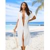 Zeagoo Women Dresses Summer Casual Short Sleeve Button Down Shirt Dresses 2026 Beach Cover Up with Pockets(White)