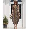 Zeagoo Women Floral Summer Casual Beach Printed Tank Dress with Pockets Pleated Front Long Dress(2602 Boho Print)
