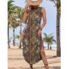 Zeagoo Women Floral Summer Casual Beach Printed Tank Dress with Pockets Pleated Front Long Dress(2602 Boho Print)