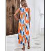 Zeagoo Women Floral Summer Casual Beach Printed Tank Dress with Pockets Pleated Front Long Dress(Colorful Print)