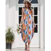 Zeagoo Women Floral Summer Casual Beach Printed Tank Dress with Pockets Pleated Front Long Dress(Colorful Print)