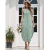 Zeagoo Women Floral Summer Casual Beach Printed Tank Dress with Pockets Pleated Front Long Dress(Mint Green Print)