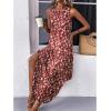 Zeagoo Women Floral Summer Casual Beach Printed Tank Dress with Pockets Pleated Front Long Dress(Red Floral)