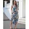 Zeagoo Women Floral Summer Casual Beach Printed Tank Dress with Pockets Pleated Front Long Dress(Tropical Leaf)