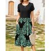 Zeagoo Women Summer Short Sleeve Midi Dress with Pockets Casual Aline Flowy Tshirt Dress Floral Vocation Beach Sundress(Blue Floral Black)