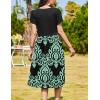 Zeagoo Women Summer Short Sleeve Midi Dress with Pockets Casual Aline Flowy Tshirt Dress Floral Vocation Beach Sundress(Blue Floral Black)