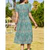 Zeagoo Women Summer Short Sleeve Midi Dress with Pockets Casual Aline Flowy Tshirt Dress Floral Vocation Beach Sundress(Boho Floral)