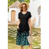 Zeagoo Women Summer Short Sleeve Midi Dress with Pockets Casual Aline Flowy Tshirt Dress Floral Vocation Beach Sundress(Pa355)