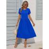 Zeagoo Women Summer Short Sleeve Midi Dress with Pockets Casual Aline Flowy Tshirt Dress Floral Vocation Beach Sundress(Sky Blue)