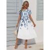 Zeagoo Women Summer Short Sleeve Midi Dress with Pockets Casual Aline Flowy Tshirt Dress Floral Vocation Beach Sundress(Wf41)
