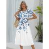 Zeagoo Women Summer Short Sleeve Midi Dress with Pockets Casual Aline Flowy Tshirt Dress Floral Vocation Beach Sundress(Wf41)
