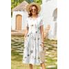 Zeagoo Women Summer Short Sleeve Midi Dress with Pockets Casual Aline Flowy Tshirt Dress Floral Vocation Beach Sundress(White Floral)