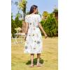 Zeagoo Women Summer Short Sleeve Midi Dress with Pockets Casual Aline Flowy Tshirt Dress Floral Vocation Beach Sundress(White Floral)