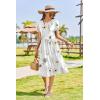 Zeagoo Women Summer Short Sleeve Midi Dress with Pockets Casual Aline Flowy Tshirt Dress Floral Vocation Beach Sundress(White Floral)