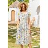 Zeagoo Women Summer Short Sleeve Midi Dress with Pockets Casual Aline Flowy Tshirt Dress Floral Vocation Beach Sundress(Xh403)