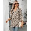 Zeagoo Womens 3/4 Length Sleeve Tops V Neck Tunic Casual Dressy Blouse Floral Printed Shirts(Apricot Black Floral)