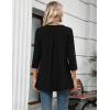 Zeagoo Womens 3/4 Length Sleeve Tops V Neck Tunic Casual Dressy Blouse Floral Printed Shirts(Black)