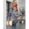 Zeagoo Womens 3/4 Length Sleeve Tops V Neck Tunic Casual Dressy Blouse Floral Printed Shirts(Blue Pattern)