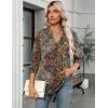 Zeagoo Womens 3/4 Length Sleeve Tops V Neck Tunic Casual Dressy Blouse Floral Printed Shirts(Boho Multicolor)