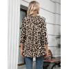 Zeagoo Womens 3/4 Length Sleeve Tops V Neck Tunic Casual Dressy Blouse Floral Printed Shirts(Leopard Brown)