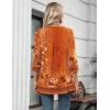 Zeagoo Womens 3/4 Length Sleeve Tops V Neck Tunic Casual Dressy Blouse Floral Printed Shirts(Orange Floral)