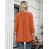 Zeagoo Womens 3/4 Length Sleeve Tops V Neck Tunic Casual Dressy Blouse Floral Printed Shirts(Orange Spooky)