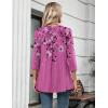 Zeagoo Womens 3/4 Length Sleeve Tops V Neck Tunic Casual Dressy Blouse Floral Printed Shirts(Purple Floral)