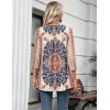 Zeagoo Womens 3/4 Length Sleeve Tops V Neck Tunic Casual Dressy Blouse Floral Printed Shirts(Red Pattern)