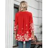 Zeagoo Womens 3/4 Length Sleeve Tops V Neck Tunic Casual Dressy Blouse Floral Printed Shirts(Snowflake)