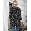Zeagoo Womens 3/4 Length Sleeve Tops V Neck Tunic Casual Dressy Blouse Floral Printed Shirts(White Floral)
