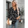 Zeagoo Womens 3/4 Length Sleeve Tops V Neck Tunic Casual Dressy Blouse Floral Printed Shirts(White Floral)